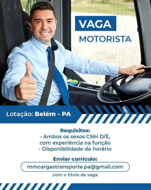 1 Vaga de emprego para Motorista na empresa CARGAS TRANSPORTES em 06/09