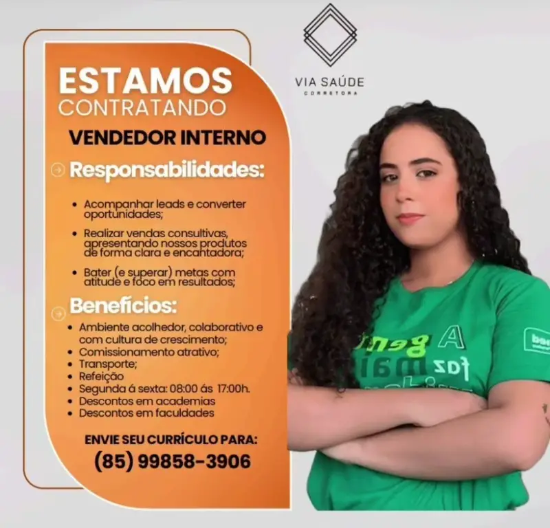 1 Vaga de emprego para Vendedor Interno na empresa Via Saúde em 12/09
