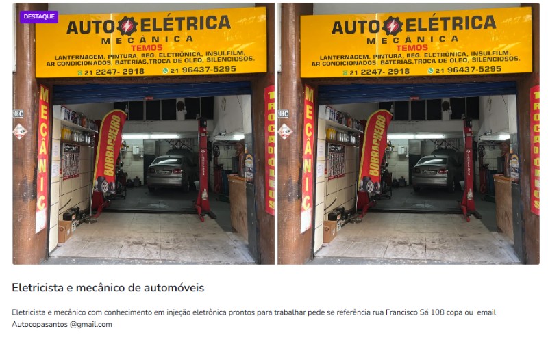 2 Vagas de emprego para Eletricista, Mecânico De Automóveis na empresa Auto Elétrica Mecanica em 23/09