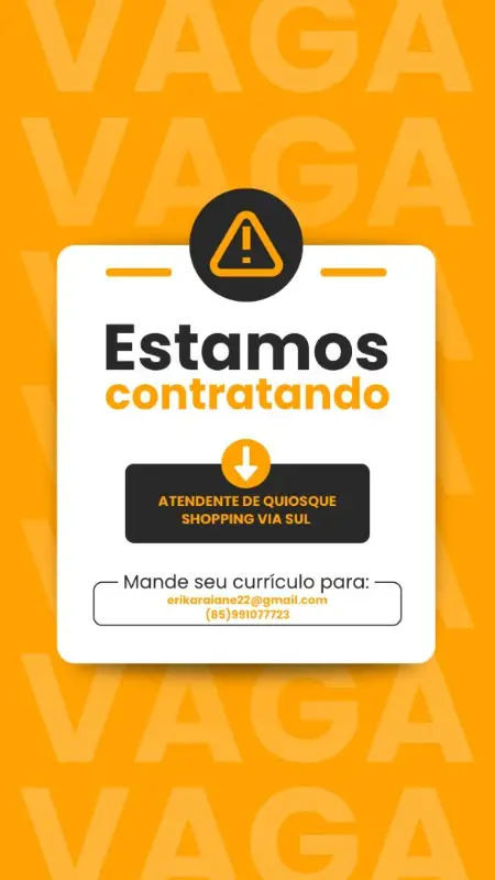 1 Vaga de emprego para Atendente De Quiosque no segmento comercial em 10/09