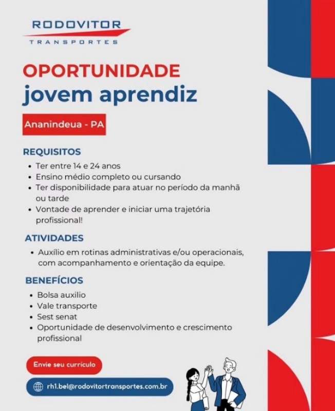 1 Vaga de emprego para Jovem Aprendiz na empresa RODOVITOR em 17/09