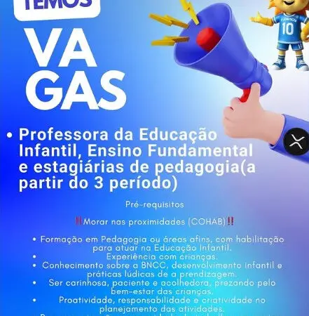2 Vagas de emprego para Professora, Estagiária De Pedagogia na empresa Creche Escola Florescer em 08/09