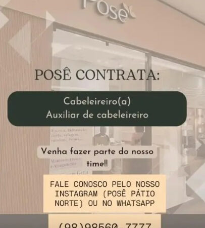 2 Vagas de emprego para Cabelereiro, Auxiliar De Cabelereiro na empresa Salão de Beleza Posê em 08/09