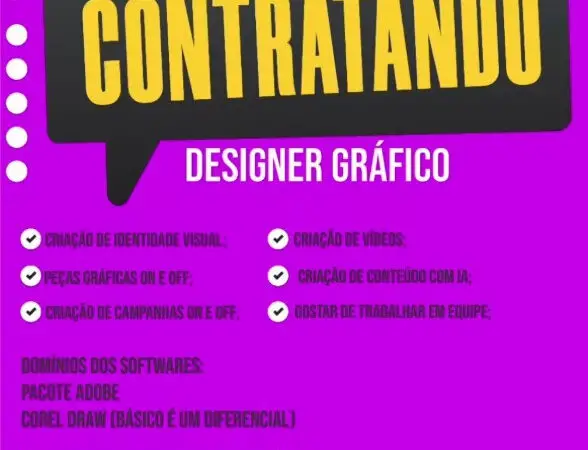 1 Vaga de emprego para Designer Gráfico na empresa Strela em 11/09