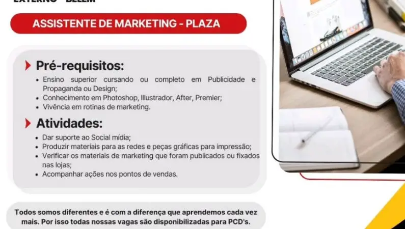 1 Vaga de emprego para Assistente De Marketing Plaza na empresa GRUPO MAIS BARATO em 06/09
