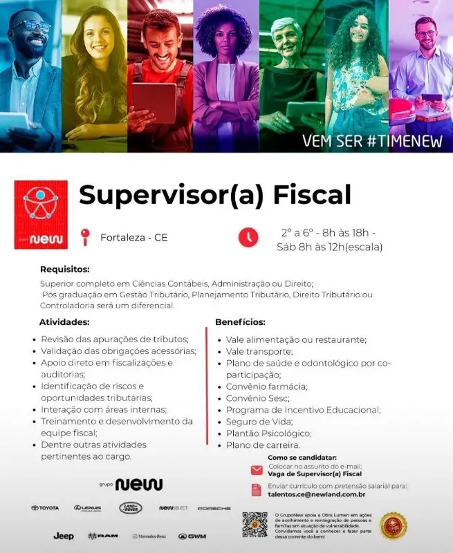1 Vaga de emprego para Supervisor Fiscal na empresa Grupo New em 11/09