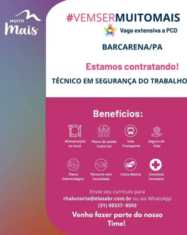 1 Vaga de emprego para Técnico De Segurança Do Trabalho na empresa ELASABR em 06/09