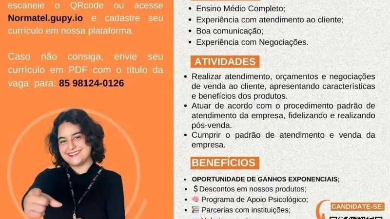 1 Vaga de emprego para Vendedor na empresa Normatel em 12/09
