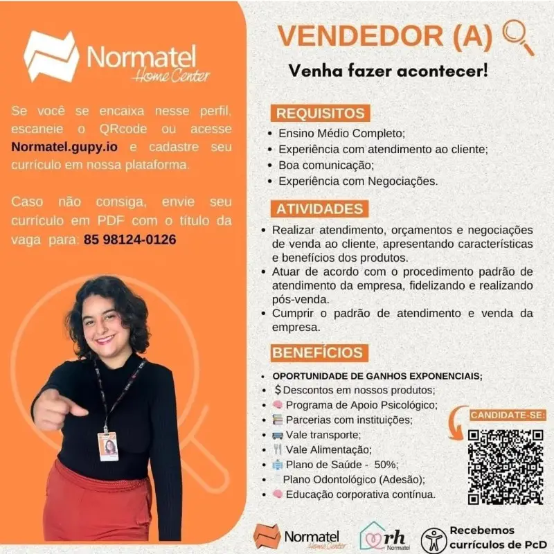 1 Vaga de emprego para Vendedor na empresa Normatel em 12/09