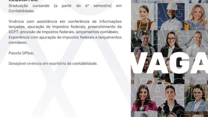 1 Vaga de emprego para Assistente Contábil no segmento de auditoria em 10/09