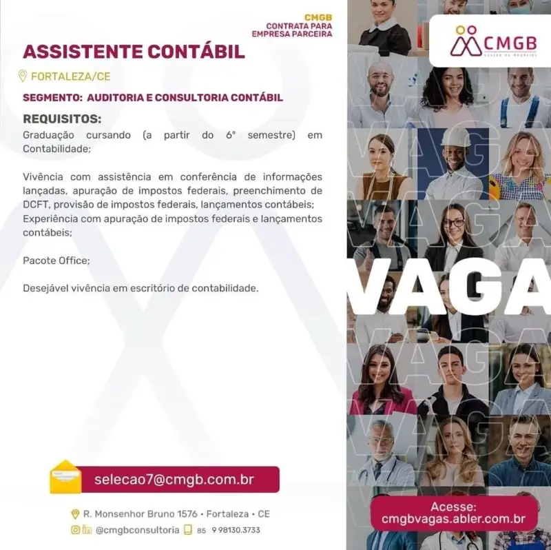 1 Vaga de emprego para Assistente Contábil no segmento de auditoria em 10/09