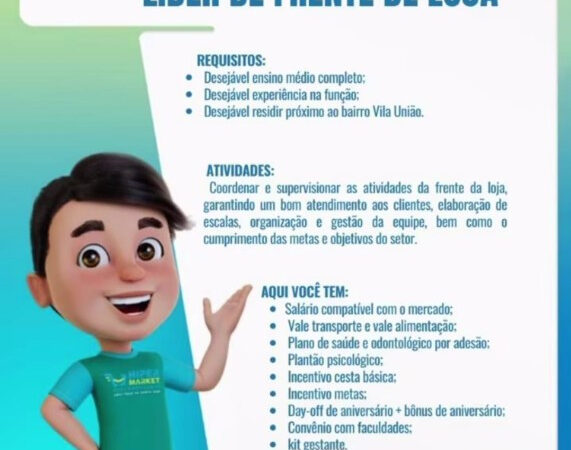 1 Vaga de emprego para Líder De Frente De Loja na empresa Hiper Market em 08/09
