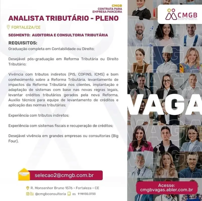 1 Vaga de emprego para Analista Tributário no segmento de auditoria em 10/09