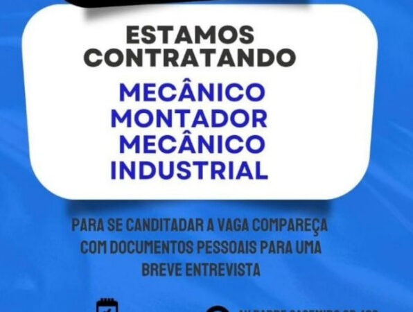 1 Vaga de emprego para Mecânico Montador Mecânico Industrial na cidade em 06/09
