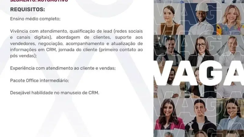 1 Vaga de emprego para Agente De Crm no segmento automotivo em 10/09