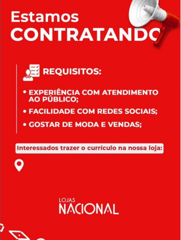 1 Vaga de emprego para Marketing na empresa LOJAS NACIONAL em 17/09