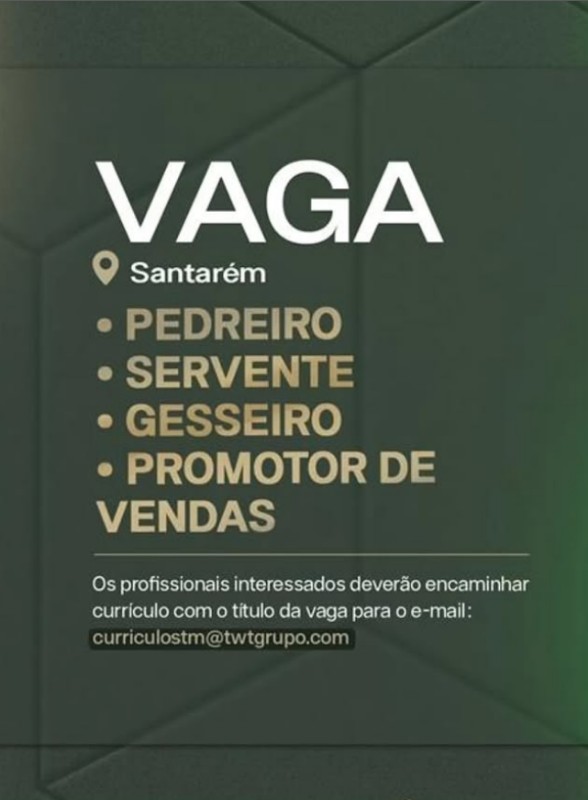 1 Vaga de emprego para Pedreiro, Servente, Gesseiro, Promotor De Vendas na CIDADE em 19/09