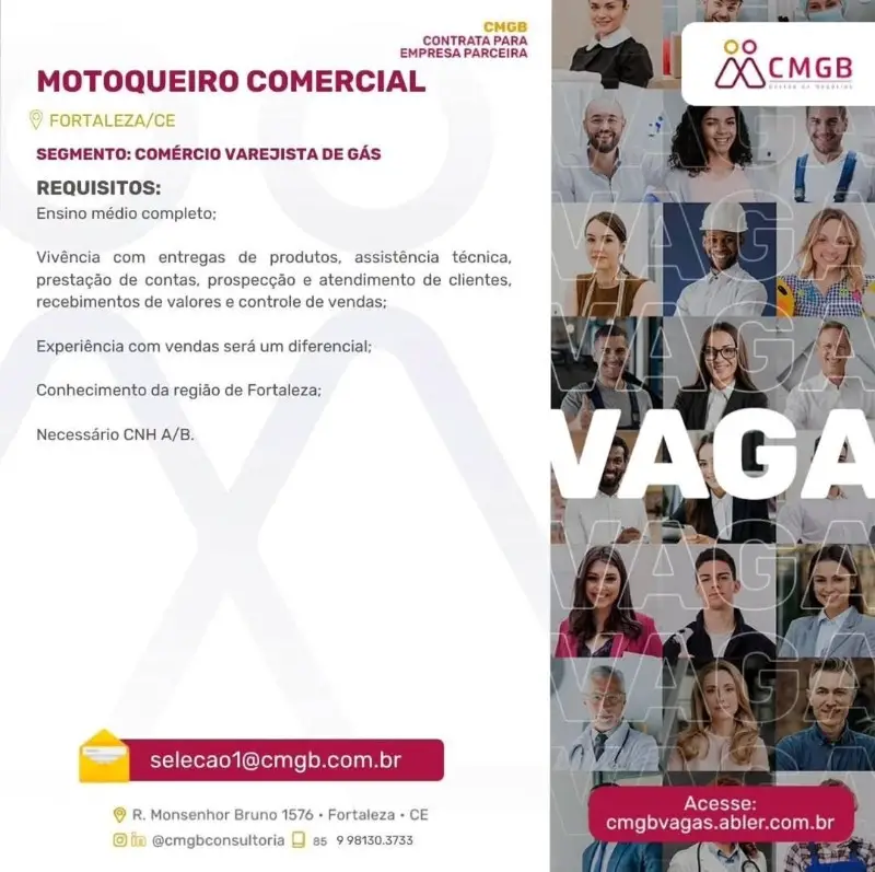 1 Vaga de emprego para Motoqueiro Comercial no segmento de comércio varejista em 10/09