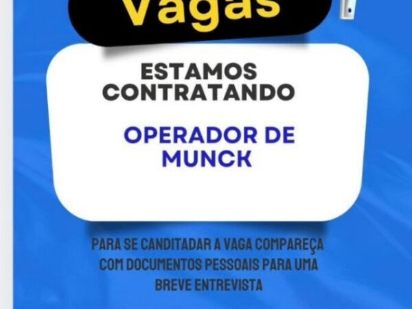 1 Vaga de emprego para Operador De Munck na cidade em 06/09
