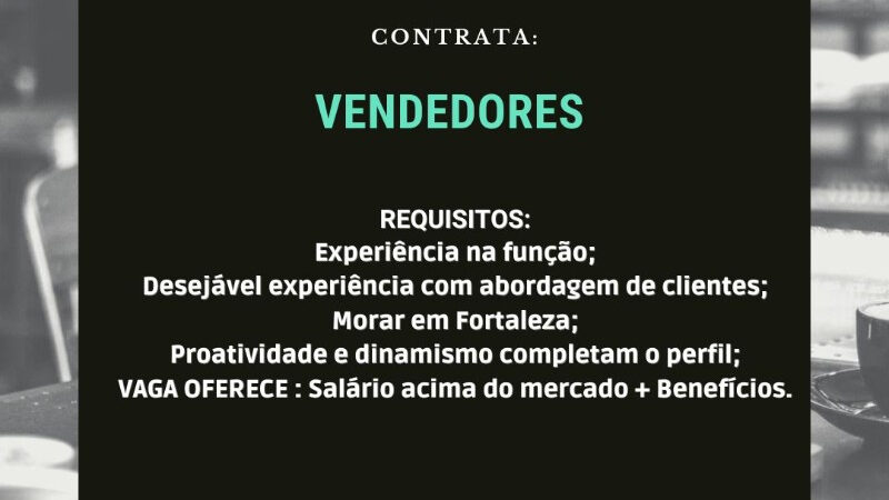 1 Vaga de emprego para Vendedor na empresa SBM Consultoria em 08/09
