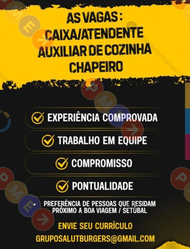 3 Vagas de emprego para Caixa Atendente, Auxiliar De Cozinha, Chapeiro na empresa Restaurante Grupo Salut Burger em 22/09