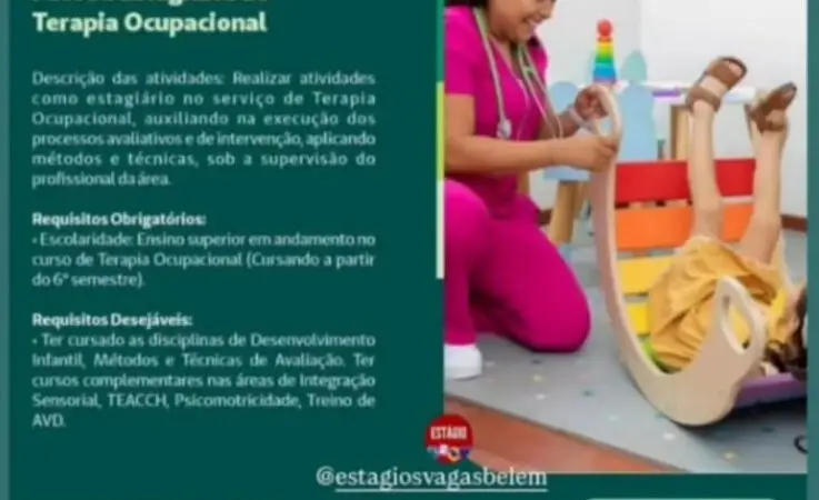 1 Vaga de emprego para Estagiaria De Terapia Ocupacional na empresa UNIMED em 06/09