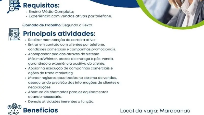 1 Vaga de emprego para Consultora De Vendas na empresa Mercado do Sabor em 12/09