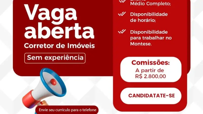 1 Vaga de emprego para Corretor De Imóveis sem experiência na empresa Imóveis Conquista em 11/09