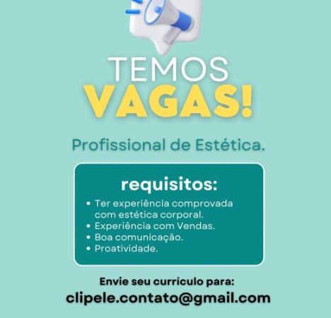 1 Vaga de emprego para Profissional De Estética na empresa Clipele em 06/09