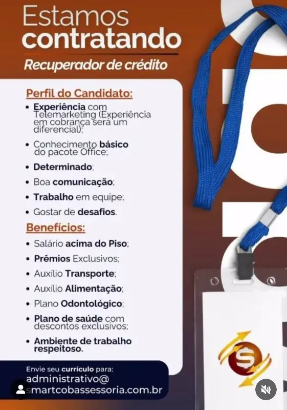 1 Vaga de emprego para Recuperar De Crédito na empresa Smart em 08/09