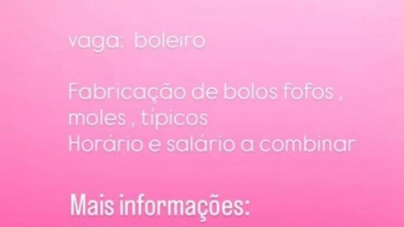 1 Vaga de emprego para Boleiro no segmento de culinária em 11/09