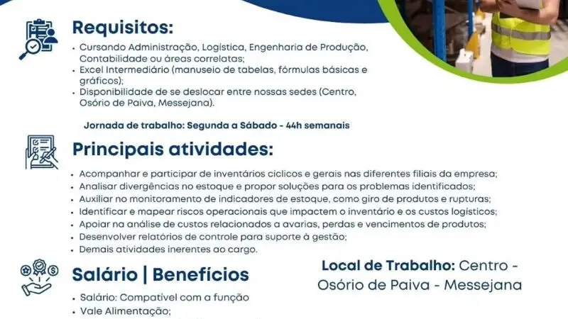 1 Vaga de emprego para Assistente De Auditoria De Caixa na empresa Mercado do Sabor em 12/09