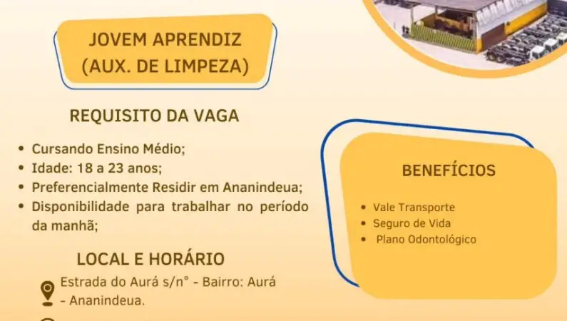 1 Vaga de emprego para Auxiliar De Limpeza na empresa CIDADE LIMPA em 06/09
