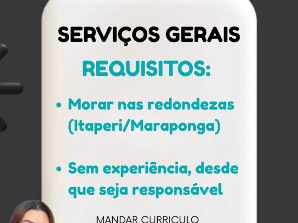 1 Vaga de emprego para Auxiliar De Serviços Gerais sem experiência no bairro de Itaperi em 11/09