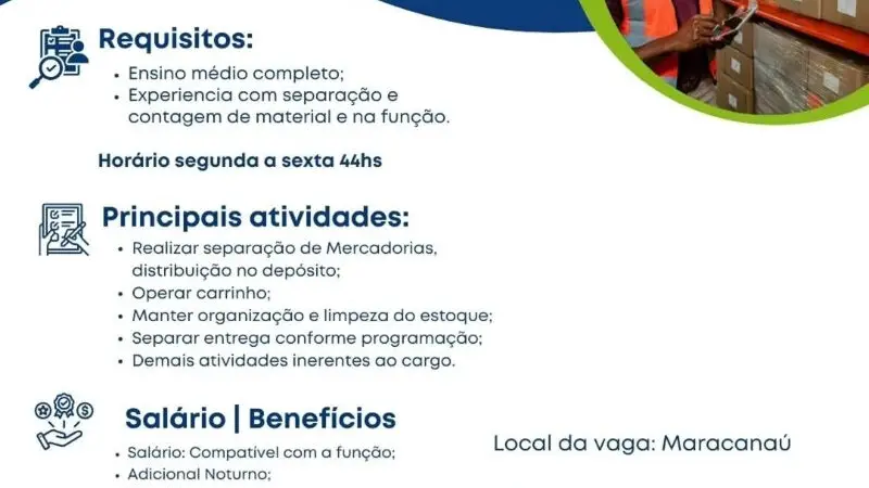 1 Vaga de emprego para Ajudante De Logística na empresa Mercado do Sabor em 12/09