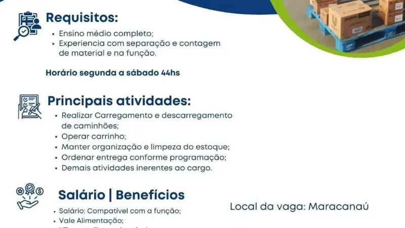 1 Vaga de emprego para Ajudante De Logística na empresa Mercado do Sabor em 12/09