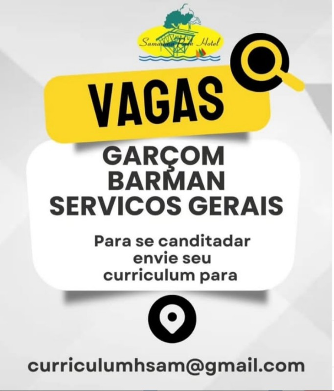 1 Vaga de emprego para Garçom, Barman E Serviços Gerais na empresa SAMAHINA RACH HOTEL em 17/09