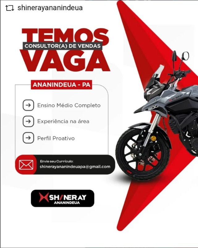1 Vaga de emprego para Consultor De Vendas na empresa SHINERAY em 19/09