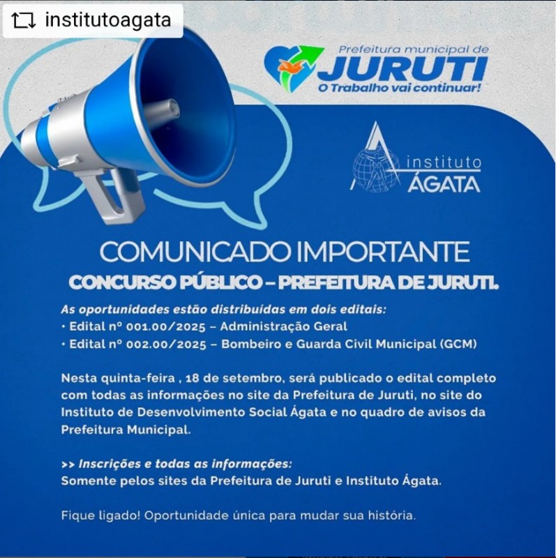 1 Vaga de emprego para Concurso Publico na empresa Prefeitura de Juruti em 19/09