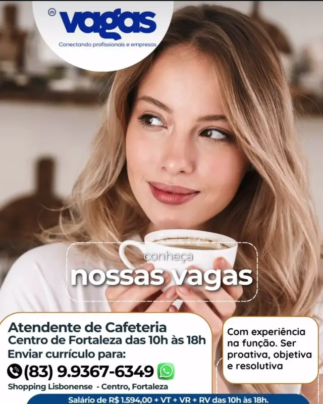1 Vaga de emprego para Atendente De Cafeteria no bairro Centro em 08/09
