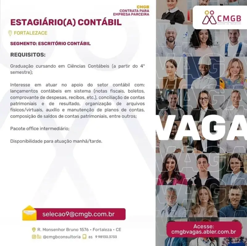 1 Vaga de emprego para Estagiário Contábil no segmento de escritório contábil em 10/09