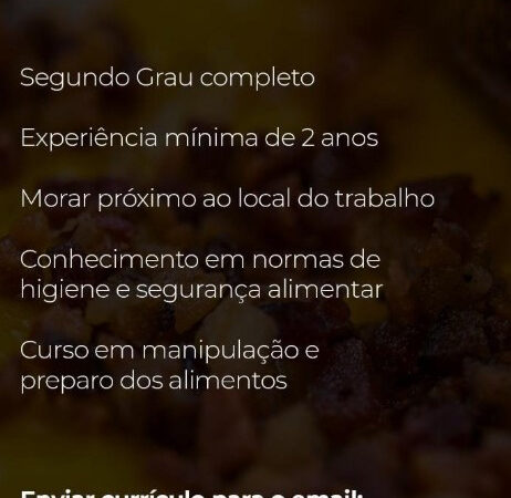 1 Vaga de emprego para Auxiliar De Cozinha no Segmento Alimentício em 06/09