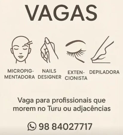 4 Vagas de emprego para Micropigmentadora, Nails Designer, Extensionista, Depiladora no Segmento de salão de beleza em 08/09