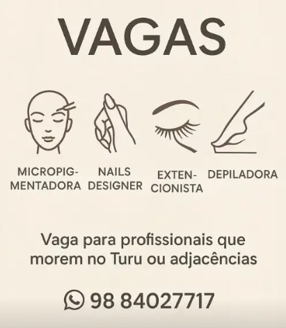 4 Vagas de emprego para Micropigmentadora, Nails Designer, Extensionista, Depiladora no Segmento de salão de beleza em 08/09