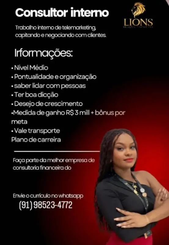 1 Vaga de emprego para Consultor Interno na empresa LIONSS em 06/09