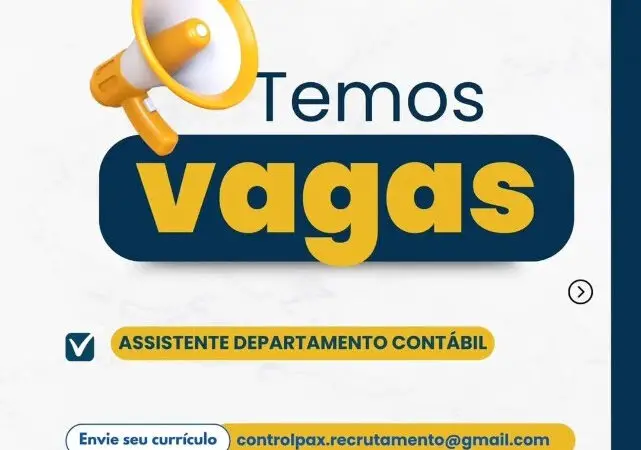 1 Vaga de emprego para Assistente De Departamento Pessoal na empresa ControlPax em 08/09