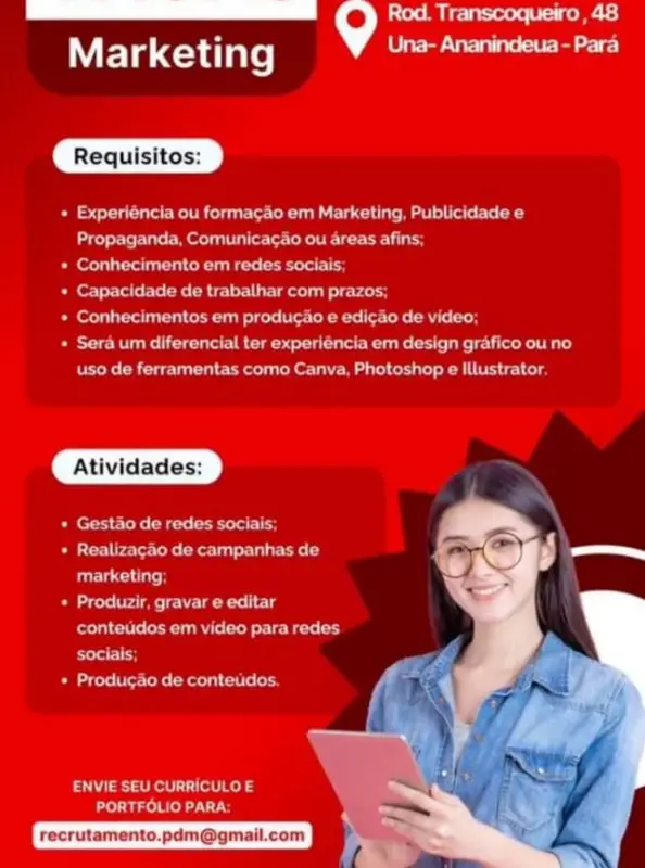 1 Vaga de emprego para Marketing na cidade em 06/09