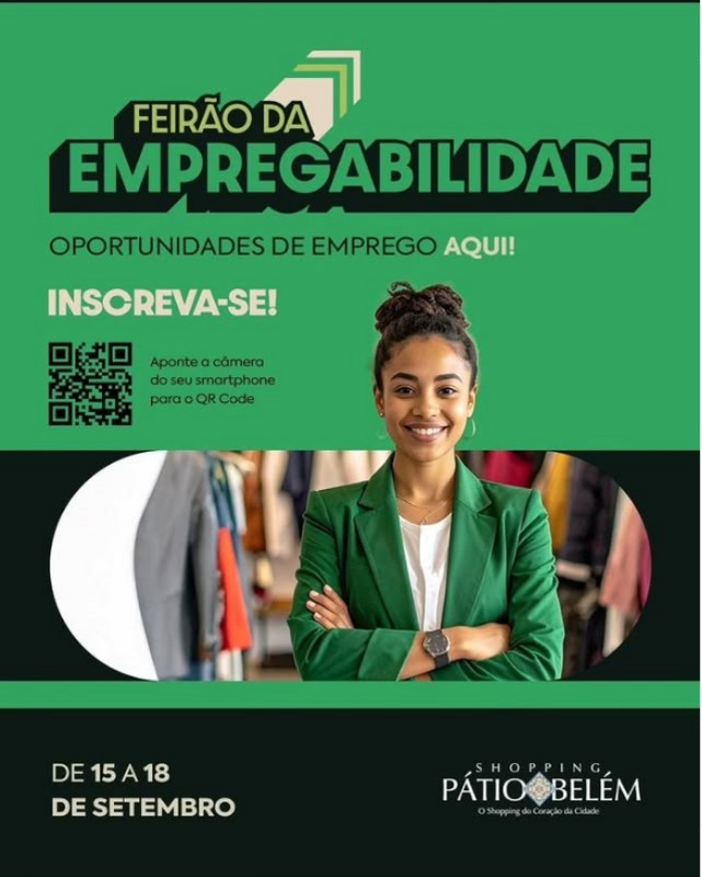 1 Vaga de emprego para Feirão De Empregabilidade na empresa Shopping Patio Belem em 17/09