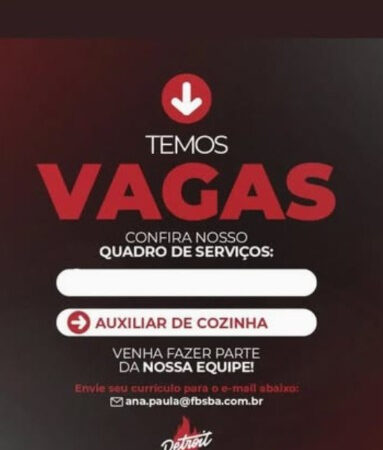 1 Vaga de emprego para Auxiliar De Cozinha na empresa FBS BA em 06/09