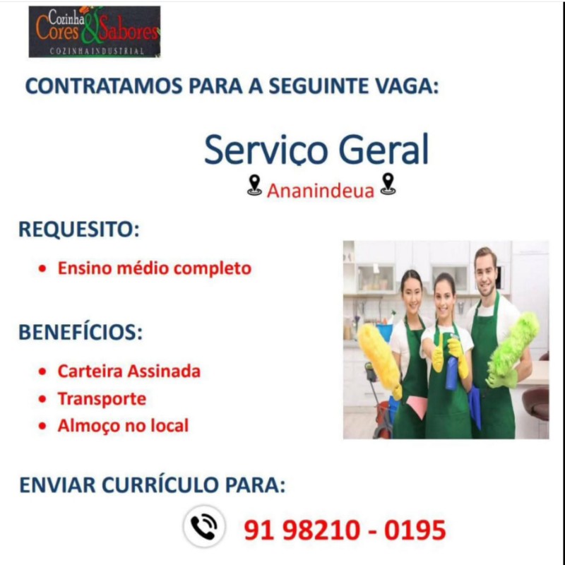 1 Vaga de emprego para Serviço Geral na CIDADE em 19/09